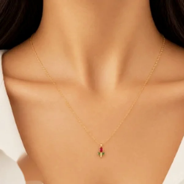 Two-Sided Palakka Leaf Pendant Chain