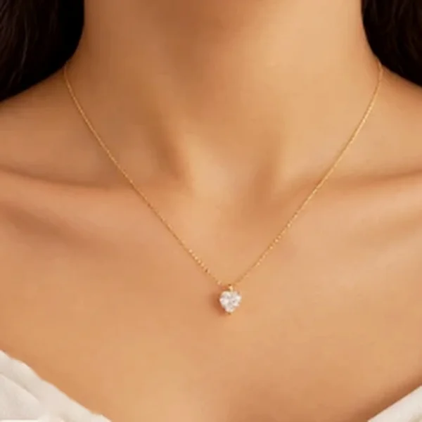 Radiant Minimal Heart Gold Pendant