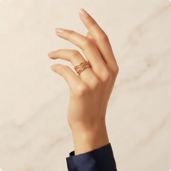 Layered Cross Delicate Gold Ring