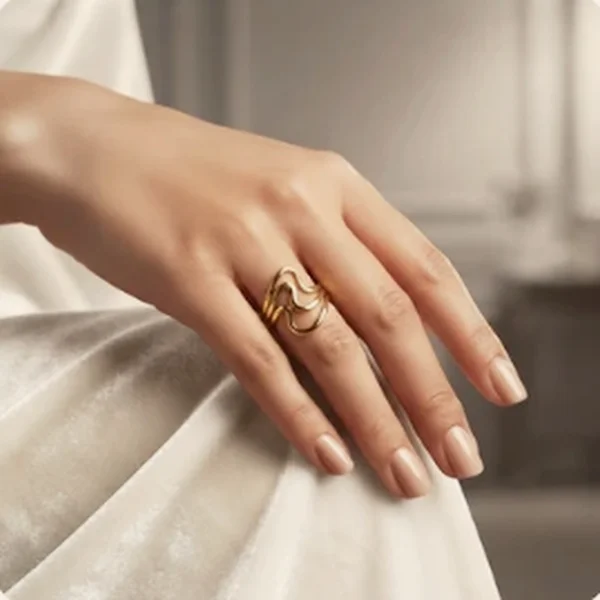 Wave Contour Gold Band