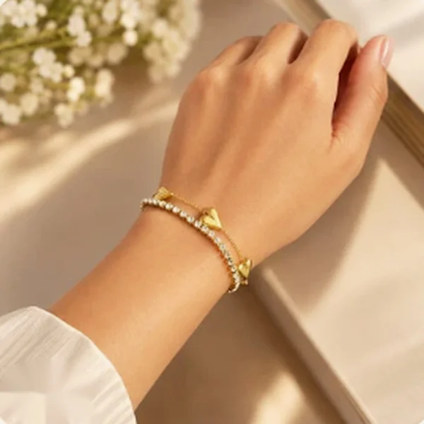 Tennis Gold Delicate Chain Bracelet