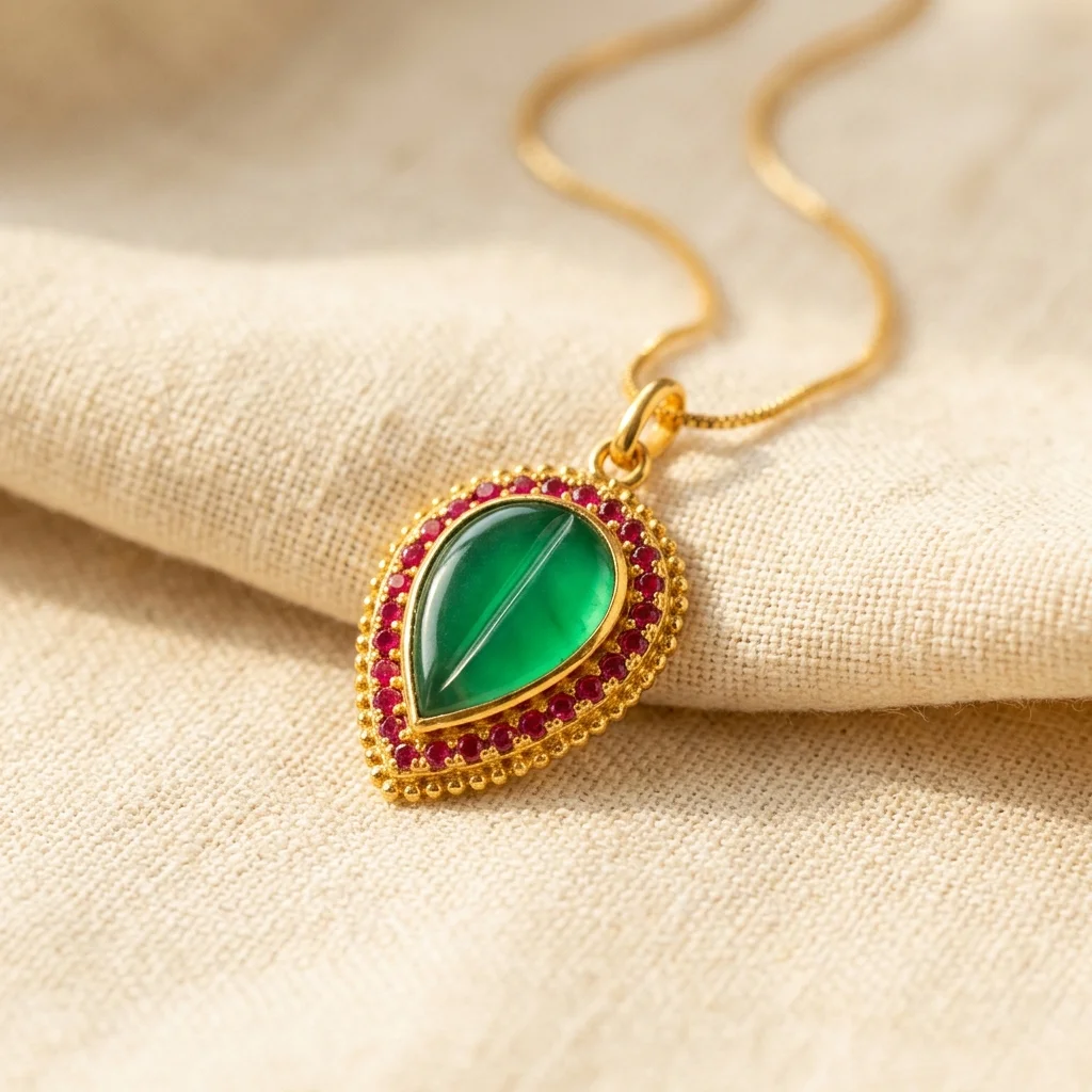 Lightweight Palakka Emerald Pendant